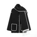 Contrast Stitch Wrap Coat